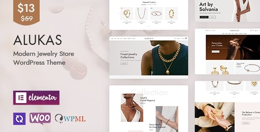 Alukas  Modern Jewelry Store WordPress Theme