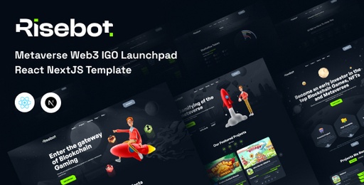 Risebot  Metaverse Web3 IGO Launchpad React NextJS Template