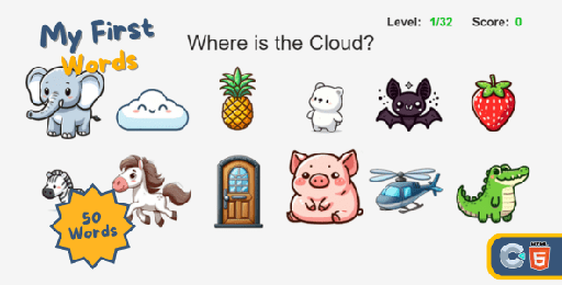 My First Words  HTML5 GAME (Educational Game)
