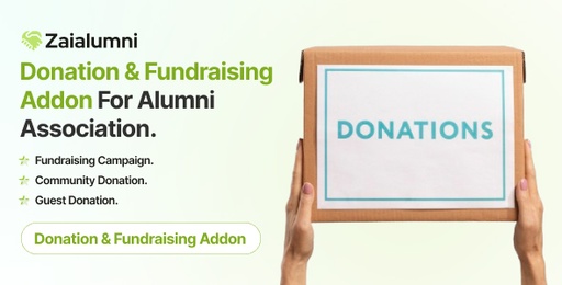Zaialumni  Donation &amp; Fundraising Addon For Alumni Association.