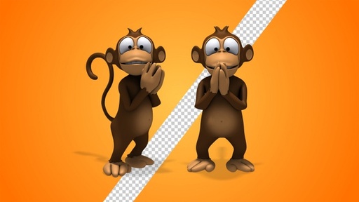 Cartoon Monkey 3d Charater  Clapping Applause (2-Pack)  23789901