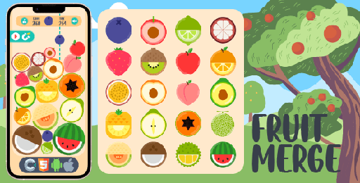Fruit Watermelon Merge  HTML5 Game, Construct 3