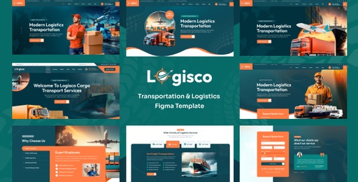Logisco  Transportation &amp; Logistics Business Figma Template