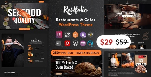 Restfolio  Elementor Restaurants &amp; Cafes WordPress Theme