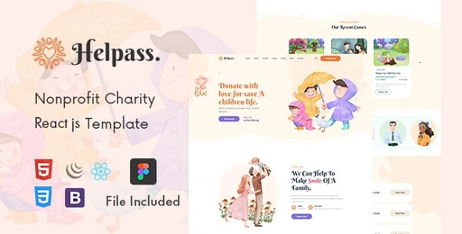 Helpass  Charity Nonprofit React Js Template