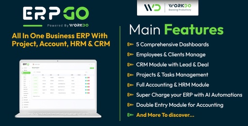ERPGo  All In One Business ERP With Project, Account, HRM, CRM &amp; POS
