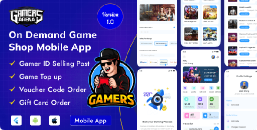 Gamers Arena  On Demand Game Shop Cross Platform Mobile Application