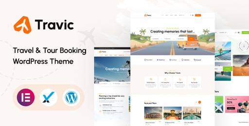 Travic  Tour &amp; Travels Agency WordPress Theme