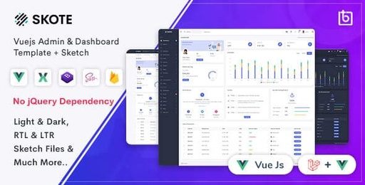 Skote  Vuejs Admin &amp; Dashboard Template + Sketch