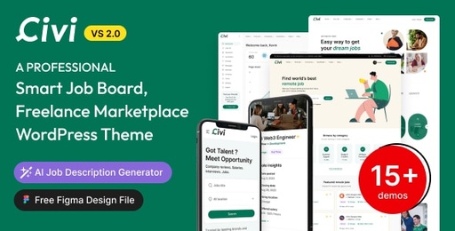 Civi  Job Board, Freelance Marketplace WordPress Theme