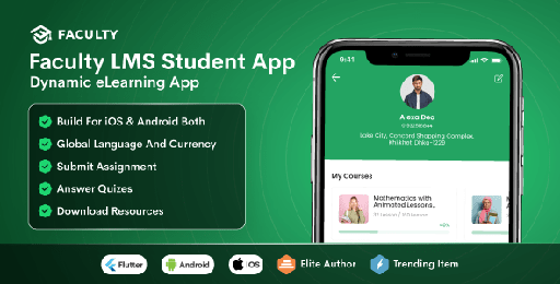 Faculty LMS Mobile App  eLearning Management System Flutter App