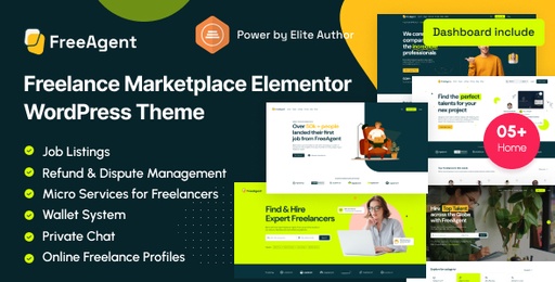 FreeAgent  Freelance Marketplace Elementor WordPress Theme