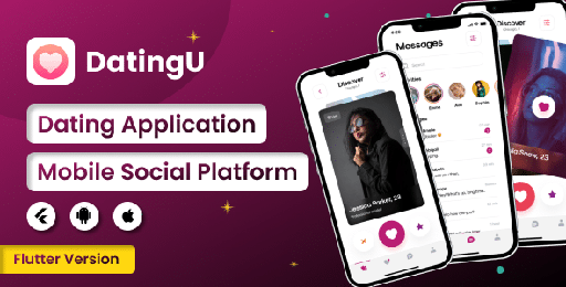 DatingU Dating App  Flutter Android/iOS Full Application With Admin Panel