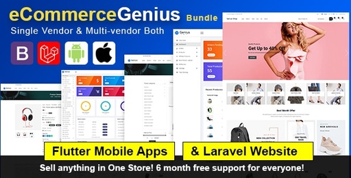 eCommerceGenius Bundle  Advanced Multi Vendor Online Store and Mobile App