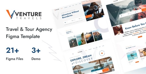Venture  Travel &amp; Tour Agency Figma Template