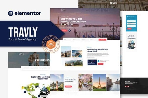Travly  Tour &amp; Travel Agency Elementor Template Kit