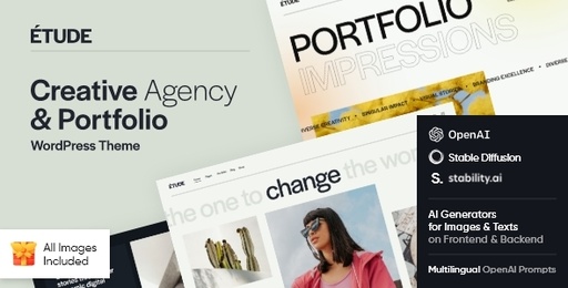 Etude  Creative Agency &amp; Portfolio WordPress Theme