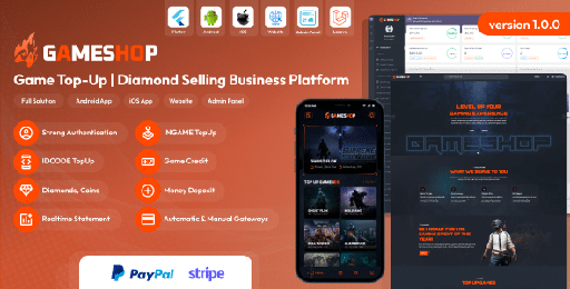 GameShop  Game Top-Up | Diamond and Coin Selling Business Platform