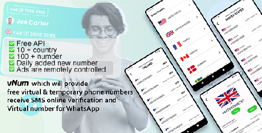 vNum: Virtual Number -Receive SMS Online Verification
