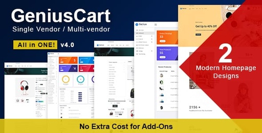 GeniusCart  Single or Multi vendor Ecommerce System with Physical and Digital Product Marketplace