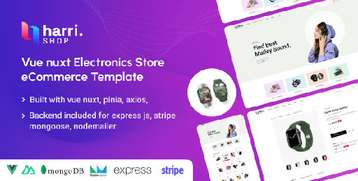 Harri  Electronics eCommerce Vue Nuxt 3 Template