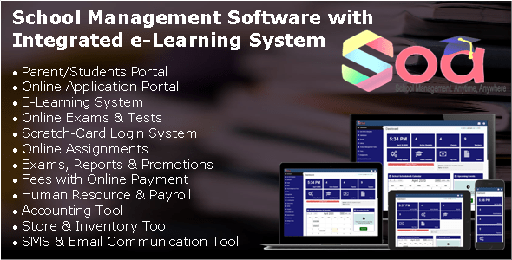 SOA  School Management Software with Integrated E-Learning System &amp; Parents/Students Portal