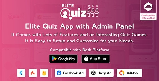 Elite Quiz  Trivia Quiz | Quiz Game  Flutter Full App + Admin Panel