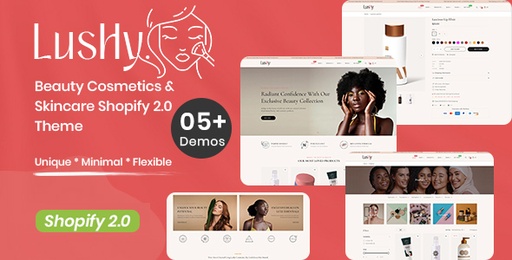 Lushy  Beauty Cosmetics &amp; Skincare Shopify 2.0 Theme