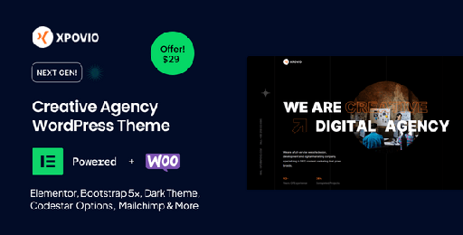 Xpovio  Creative Digital Agency WordPress Theme
