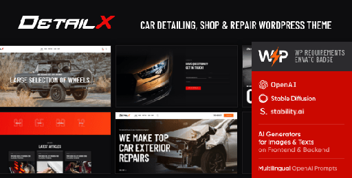 DetailX  Car Detailing, Shop &amp; Repair Theme