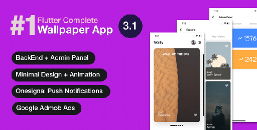 Flutter Wallpaper App for Android  Full App + Admin Panel