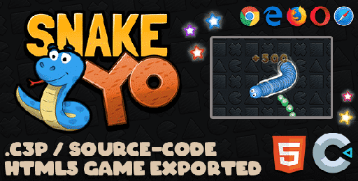 Snake YO HTML5 Game  With Construct 3 File