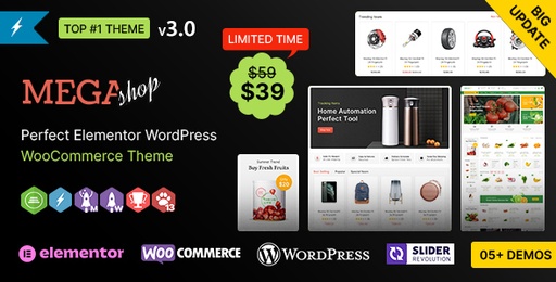 Mega Shop WP  Multipurpose Elementor WooCommerce Theme