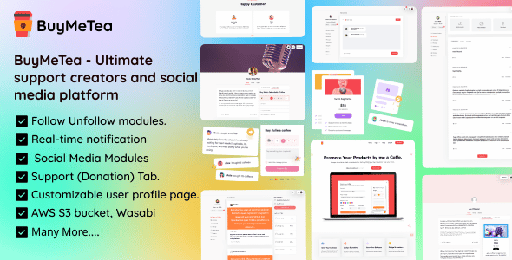 BuyMeTea  Ultimate support creators and social media platform