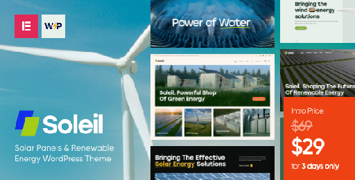 Soleil  Solar Panels &amp; Renewable Energy WordPress Theme