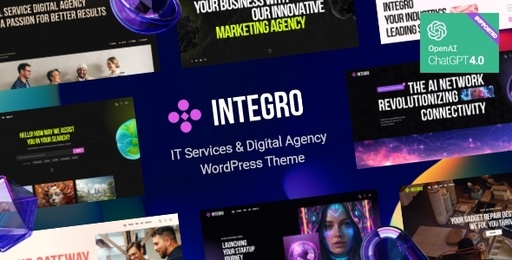 Integro  IT Services &amp; Digital Agency WordPress Theme