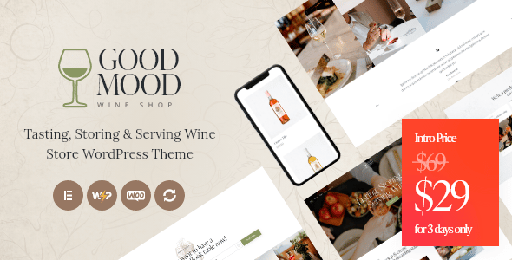 Good Mood  Wine Shop WordPress Theme