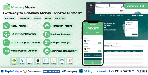 MoneyMove  Gateway to Gateway Money Transfer Platform Full Solution
