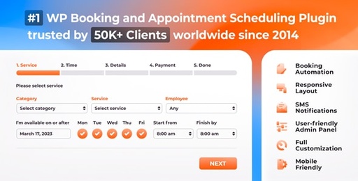 Bookly PRO Appointment Booking and Scheduling Software System