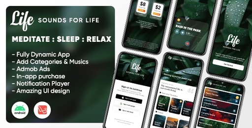 Life: Sleep Sounds  Meditation Sounds  Relax Music App  (Android/Laravel)