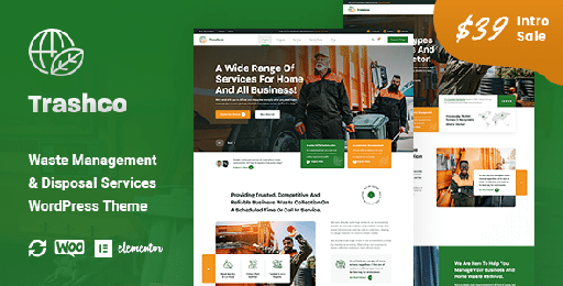 Trashco  Waste Management &amp; Disposal Services WordPress Theme