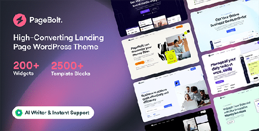 PageBolt  Landing Page WordPress Theme