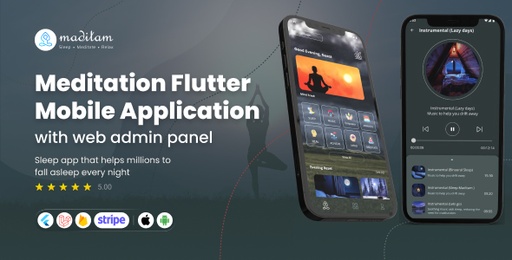 Maditam: Best Meditation App with web admin | Daily Meditations App | Music app with web admin
