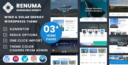 Renuma  Wind &amp; Solar Energy WordPress Theme