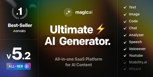 MagicAI  OpenAI Content, Text, Image, Chat, Code Generator as SaaS