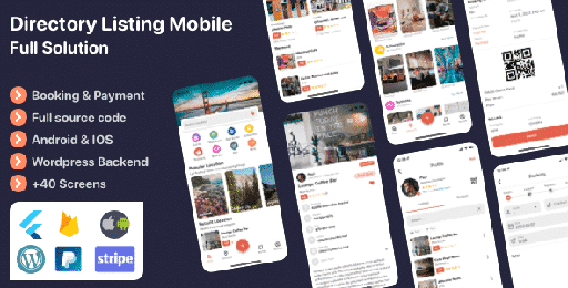Listar FluxPro  Flutter mobile directory listing &amp; booking  Wordpress Backend