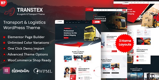 Transtex  Transport &amp; Logistics WordPress Theme
