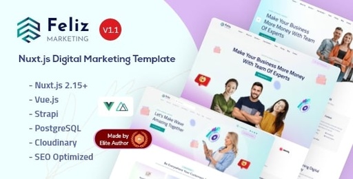 Feliz  Nuxt.js Strapi IT &amp; Marketing Template
