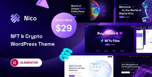 Nico  Creative &amp; NFT-affiliate WordPress Theme