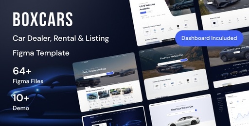Boxcar  Car Dealer, Rental &amp; Listing Figma Template